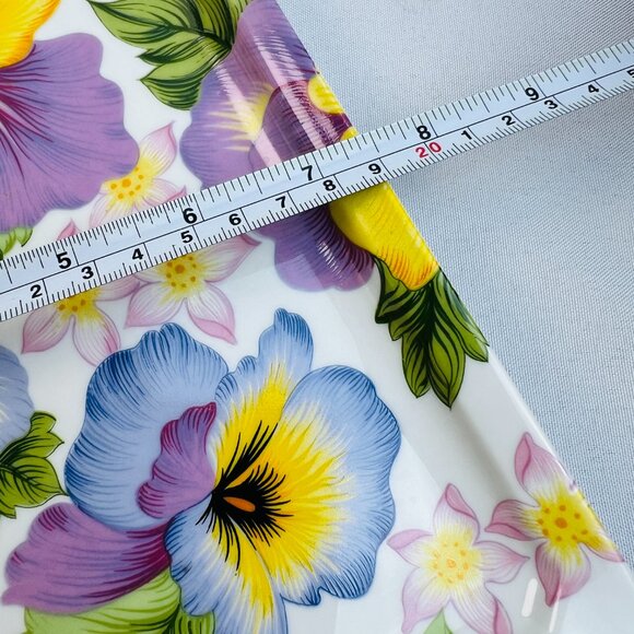 Pillivuyt France Vintage Pansy Porcelain Platter Rare Hand Painted Tray 11" - Picture 12 of 12